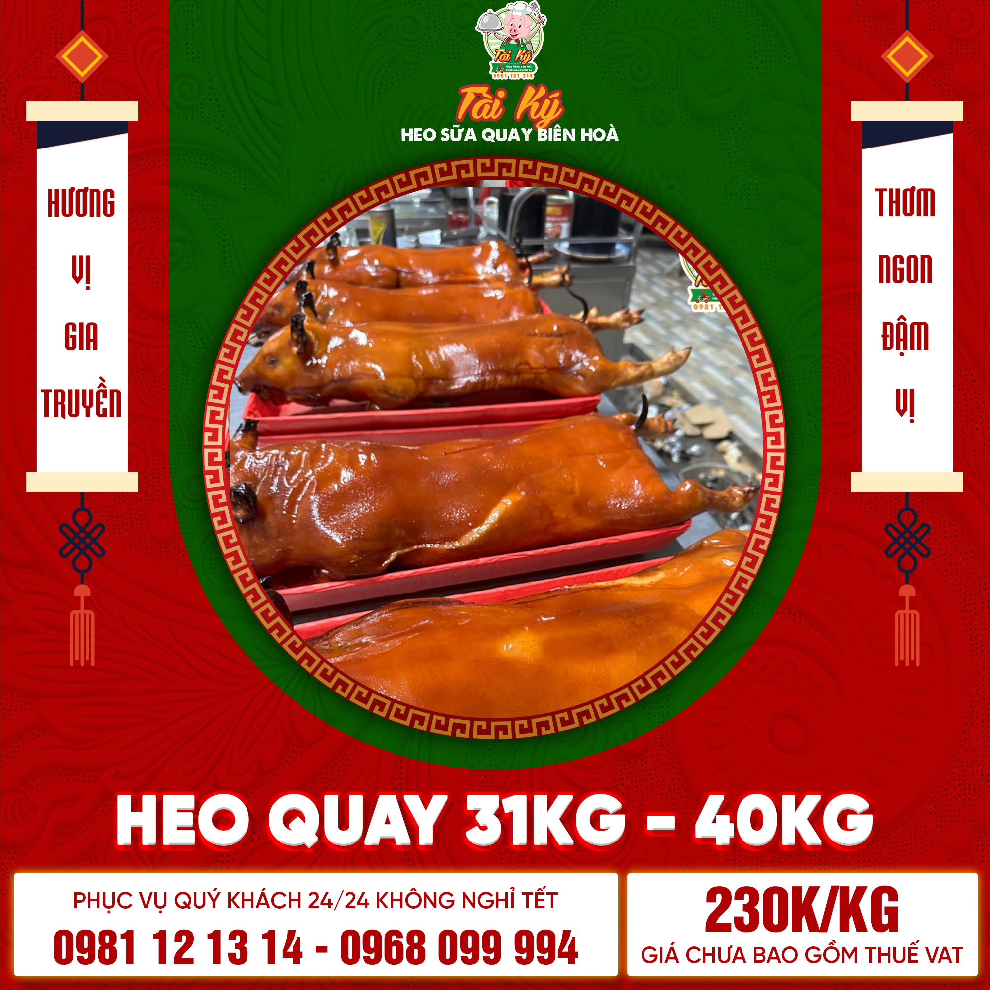 Heo quay cúng nguyên con 31kg - 40kg
